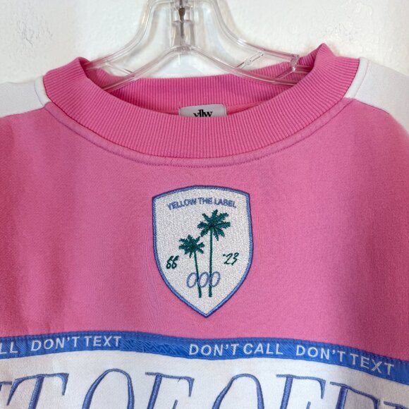 Yellow the Label Out of the Office Colorblock Oversized Sweatshirt Pink Medium - Picture 5 of 11